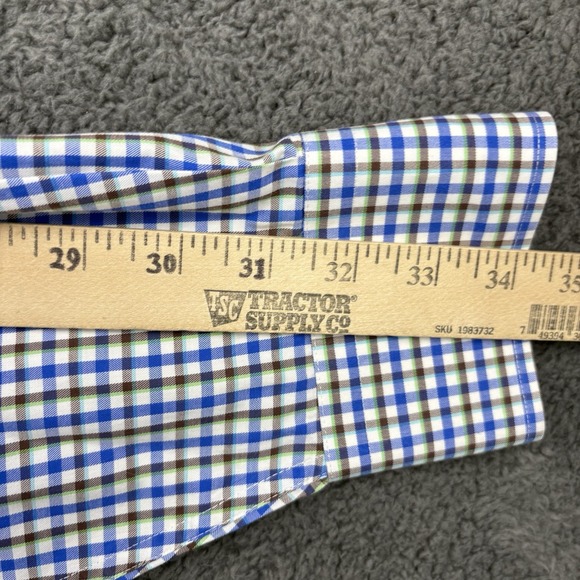 Peter Millar Shirt Men XXL Crown Ease Cotton Plaid Pocket Button Up - Picture 7 of 10